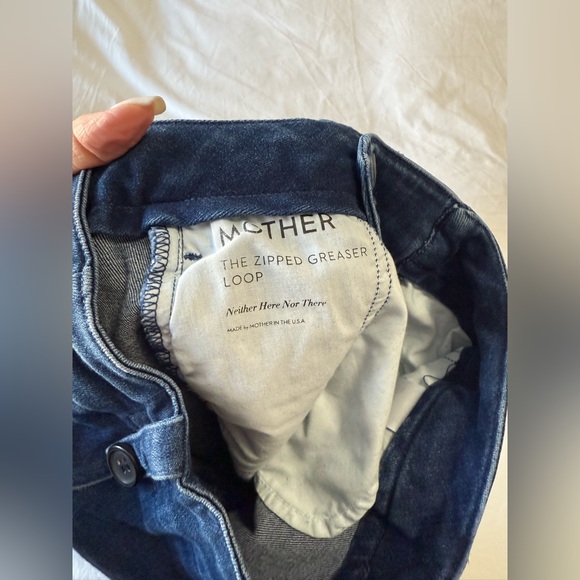 MOTHER | SZ 27 | Zipped Greaser Loop High Waist Crop Wide Leg Jeans Medium Wash - Picture 4 of 12